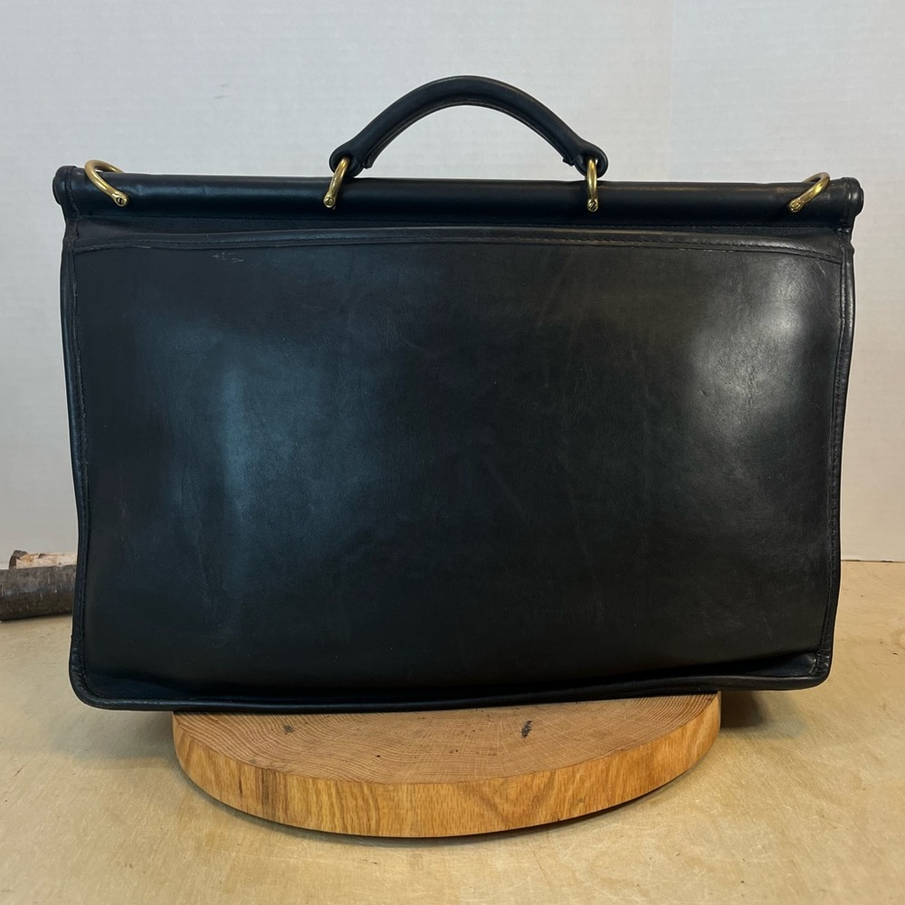 Vintage Coach Court Top Handle Bag 5285 Black USA Turnlock Full Grain Leather - Picture 7 of 16